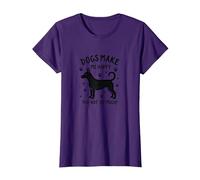 Les Chiens me rendent Heureuse, Pas Tant Que ça ! Amoureux des Animaux de Compagnie T-Shirt, Femme, Violet, M