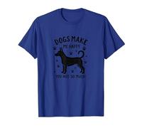 Les Chiens me rendent Heureuse, Pas Tant Que ça ! Amoureux des Animaux de Compagnie T-Shirt, Homme, Bleu Royal, M