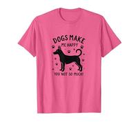 Les Chiens me rendent Heureuse, Pas Tant Que ça ! Amoureux des Animaux de Compagnie T-Shirt, Homme, Rose Chiné, 3XL