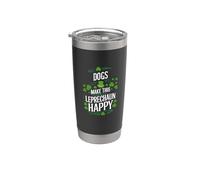 Les chiens rendent ce léprechaun heureux jour de la Saint-Patrick Gobelet isotherme en acier inoxydable double paroi