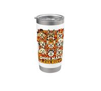 Les chiens rendent tout moins ruff Thanksgiving amoureux des chiens automne Gobelet isotherme en acier inoxydable double paroi