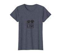 Les Chiens sont Amoureux des Animaux à Quatre Pattes T-Shirt, Femme, Bleu Chiné, XL