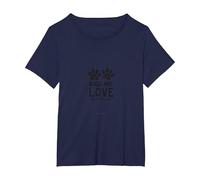 Les Chiens sont Amoureux des Animaux à Quatre Pattes T-Shirt, Femme Grandes Tailles, Bleu Marine, 1X