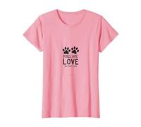 Les Chiens sont Amoureux des Animaux à Quatre Pattes T-Shirt, Femme, Rose, XL