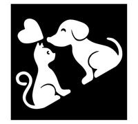 Les Chiens sont de Bons Amis for Les Humains, mais Ils sont Encore Meilleurs Que Les Chats. Autocollants Amusants for Voiture et Moto(Silver,40X30.5CM)