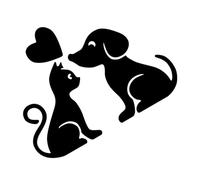 Les Chiens sont de Bons Amis for Les Humains, mais Ils sont Encore Meilleurs Que Les Chats. Autocollants Amusants for Voiture et Moto(Black,50X38.2CM)