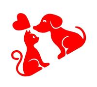 Les Chiens sont de Bons Amis for Les Humains, mais Ils sont Encore Meilleurs Que Les Chats. Autocollants Amusants for Voiture et Moto(Red,50X38.2CM)