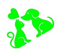 Les Chiens sont de Bons Amis for Les Humains, mais Ils sont Encore Meilleurs Que Les Chats. Autocollants Amusants for Voiture et Moto(Green,50X38.2CM)