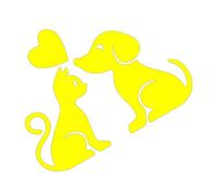 Les Chiens sont de Bons Amis for Les Humains, mais Ils sont Encore Meilleurs Que Les Chats. Autocollants Amusants for Voiture et Moto(Yellow,30X22.9CM)