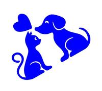 Les Chiens sont de Bons Amis for Les Humains, mais Ils sont Encore Meilleurs Que Les Chats. Autocollants Amusants for Voiture et Moto(Blue,40X30.5CM)