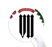 les chiffres romains de sept en noir silhouette tapis de souris en caoutchouc de sapin de noël