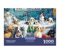 Les Chiots s'amusent à l'heure du Bain 1000 Pièces Coffret Puzzle Puzzle Adultes Carton Recy fi Éducatif, Jeu À La Maison, Super Idée Cadeau pour Tous Les Fans 70x50cm/1000pcs