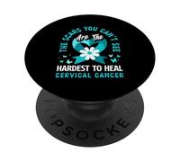 Les Cicatrices Que Vous ne Pouvez Pas Voir sont Les Plus Difficiles à guérir Le Cancer du col de l'utérus PopSockets PopGrip Adhésif