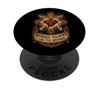 Les Cinq saintes plaies du Christ Latin Mass Catholic PopSockets PopGrip Adhésif