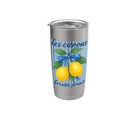 Les citrons French Lemons Coquette Esthétique Summer Vintage Gobelet isotherme en acier inoxydable double paroi