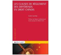 Les Clauses De Règlement Des Différends En Droit Chinois