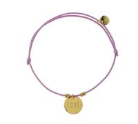 Les Cléias Bracelet élastique Medaille en acier inoxydable, médaillon gravé LOVE