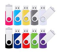 Les clés USB 2.0 Flash Drive Stylo Lecteur Memory Stick Pouce pivotant Jump Drive pour Stockage de données, Le Partage de fichiers (Lot de 10, Multicolore) 4GB