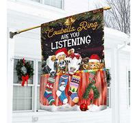 Les Cloches De Noël Sonnent, Vous M'Écoutez ? Drapeaux De Vacances Durable Drapeaux De Pirate Double Face Drapeau De Décoration Décoration Pour Pelouse Balcon Porche S