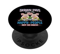 Les cochons Maigres me rendent Les Gens Heureux, Pas Tellement PopSockets PopGrip Adhésif