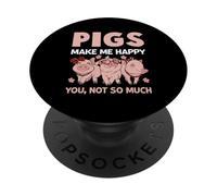 Les cochons me rendent Heureuse, Pas Tant Que ça PopSockets PopGrip Adhésif
