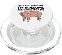 Les cochons sont géniaux. Je suis génial, Donc Je suis Un Cochon PopSockets PopGrip pour MagSafe