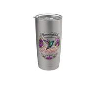 Les colibris apparaissent lorsque les anges sont proches des orchidées violettes Gobelet isotherme en acier inoxydable double paroi