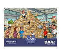 Les Colis Express s'empilent comme Une Montagne Puzzle en Bois Imperméable Puzzles De 1000 Pièces pour Adultes Impossible De Décoration pour La Maison
