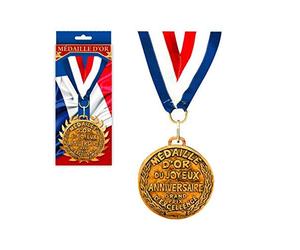 Les Colis Noirs LCN - Médaille d'or du Joyeux Anniversaire - Cadeau Fête - 160