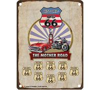 Les Collections Rétro Plaque métal Historic US 66 - The Mother Road (15x20cm) modèle en Relief