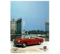 Les Collections Rétro Plaque métal Peugeot 404 Cabriolet (40x30cm)