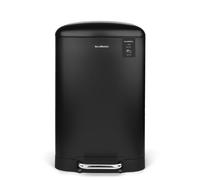 Les collectors - Poubelle de Cuisine à Pédale N°505, Acier inoxydable, Capacité 20L, Sac compatible 30L, Compacte, Pratique, Fermeture silencieuse, Seau intérieur amovible, Finition Mat, Noire