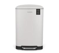 Les Collectors – Poubelle de cuisine à pédale N°528, inox 20L, sac 30L, mat blanche