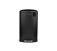 Les Collectors Poubelle de Cuisine à Pédale N°705, Acier inoxydable, Capacité 30L, Sac compatible 30-50L, Compacte, Pratique, Fermeture silencieuse, Seau intérieur amovible, Finition Mat, Noire