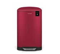 Les Collectors Poubelle de Cuisine à Pédale N°722, Acier inoxydable, Capacité 30L, Sac compatible 30-50L, Compacte, Pratique, Fermeture silencieuse, Seau intérieur amovible, Finition Mat, Rouge