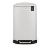 Les Collectors Poubelle de cuisine à pédale N°728 – 30L inox mat, seau amovible, blanche