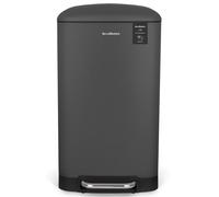 Les Collectors-Poubelle de Cuisine à Pédale N°831, Acier inoxydable, Capacité 40L, Sac compatible 50L, Compacte, Pratique, Fermeture silencieuse, Seau intérieur amovible, Finition Mat, Gris anthracite