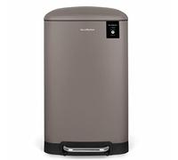 Les Collectors - Poubelle de Cuisine à Pédale N°883, Acier inoxydable, Capacité 40L, Sac compatible 50L, Compacte, Pratique, Fermeture silencieuse, Seau intérieur amovible, Finition Mat, Taupe