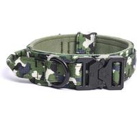 Les Colliers for Chien Confort, Collier for Chien Tactique en Nylon avec poignée, Collier for Chien Robuste avec Boucle en métal, contrôle Facile for Chiens de Taille Moyenne et Grande(Camo Green,L)