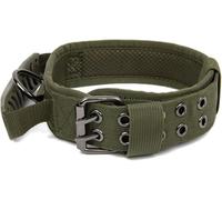 Les Colliers for Chiens Confortables, Collier Tactique Durable for Chiens, Collier Militaire personnalisé for Chiens Larges avec poignée de Commande for Chiens de Taille Moyenne et Grande(Green,XL)