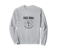 Les Conditions générales de Free Hugs s'appliquent à la Figurine Funny Stick Sweatshirt, Unisexe pour Adultes, Gris Chiné, L
