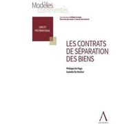 Les contrats de séparation des biens Philippe de Page (Auteur), Isabelle De Stefani (Auteur)