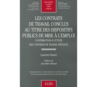 Les Contrats De Travail Conclus Au Titre Des Dispositifs Publics De Mise A L'emploi - Contribution A L'etude Des Contrats De Travail Speciaux