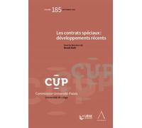 Les contrats speciaux : developpements recents - Collectif - Anthemis - broché - Etude
