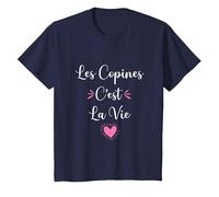 Les copines C'est la Vie | Cadeau drôle Meilleures amies T-Shirt, Enfant, Bleu Marine, 12 Ans
