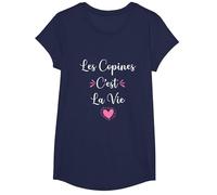 Les copines C'est la Vie | Cadeau drôle Meilleures amies T-Shirt, Fille, Bleu Marine, S