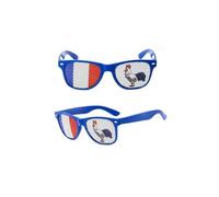 LES COTILLONS D'ALSACE Lunettes Plastique Bleu Blanc Rouge avec Motif Coq I Accessoire Tricolore Supporter France I Coupe Monde Equipe Foot Rugby