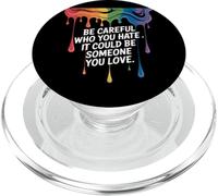 Les couleurs arc-en-ciel LGBTQ diffusent l'amour, pas la haine, un message positif PopSockets PopGrip pour MagSafe