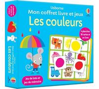 Les couleurs – Mon coffret livre et jeux – Avec 4 planches, 36 cartes et un livre – Usborne