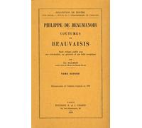 Coutumes de beauvaisis. tome iii : commentaire historique et juridique, par g. h tome iii Tome 3 - DE BEAUMANOIR PHILIPPE - Picard - broché - Livre